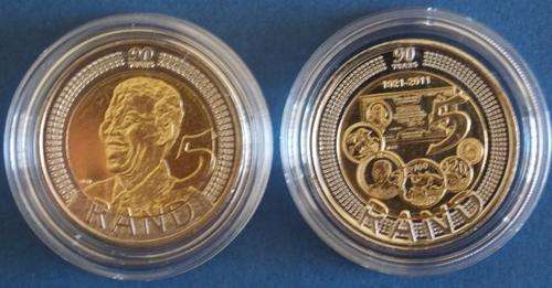 **Combo Special** 2008 R5 Mandela  Birthday UNC & 2011 SARB R5 UNC in capsules **Price for Both**