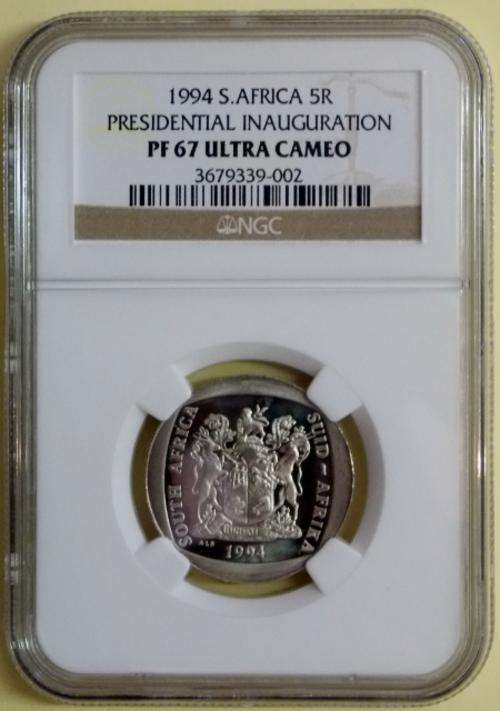 1994 Inauguration R5 NGC Graded PF67 Ultra Cameo *** Only a Rare 179 coins Graded as PF67 UC***