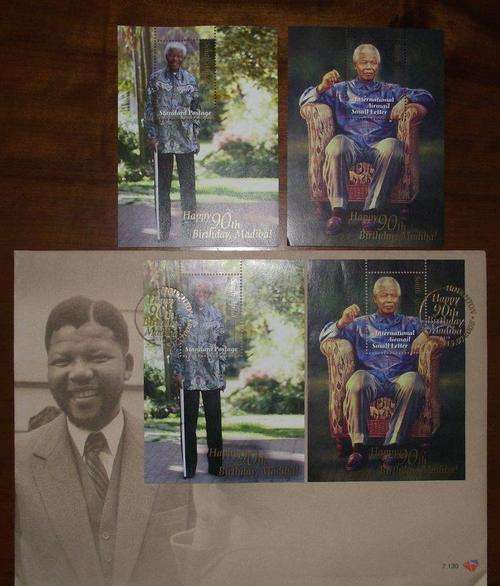 Nelson Mandela 90th Birthday Stamps and FDC @ Crazy R1 Start...