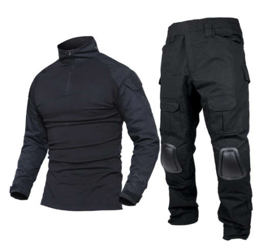 #2 Plain Black Uniform Set + Knee & Elbow Pads - PLAIN BLACK / XLARGE