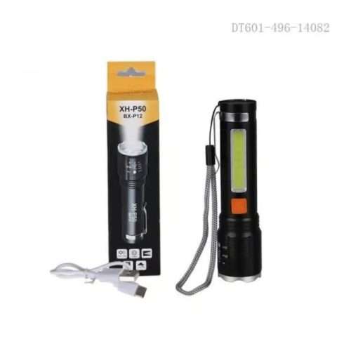 FA-BX-P12 Rechargeable Zoom Flashlight with COB+P50