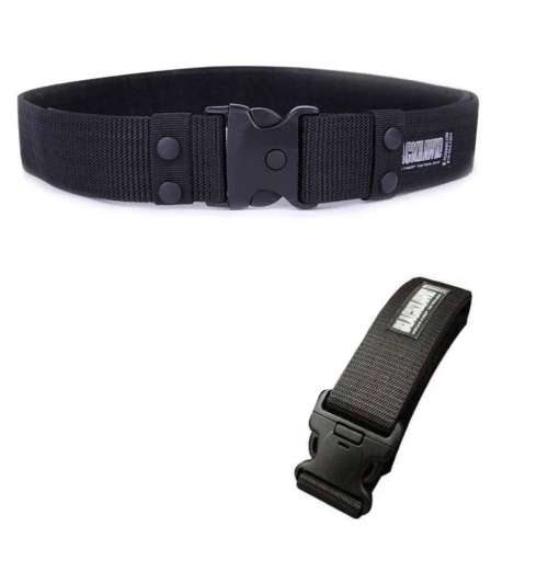 Tactical Nylon Adjustable Belt Military Buckle Gun Belt Quick Release Army Belts - BLACK