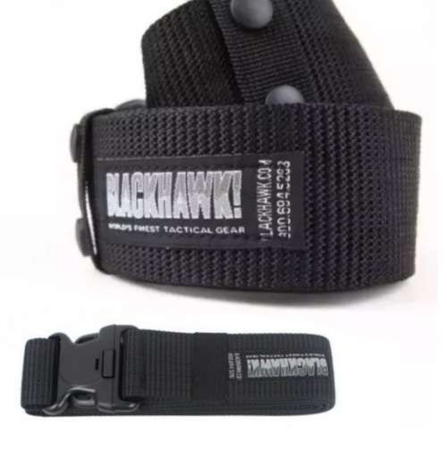 Tactical Nylon Adjustable Belt Military Buckle Gun Belt Quick Release Army Belts - BLACK