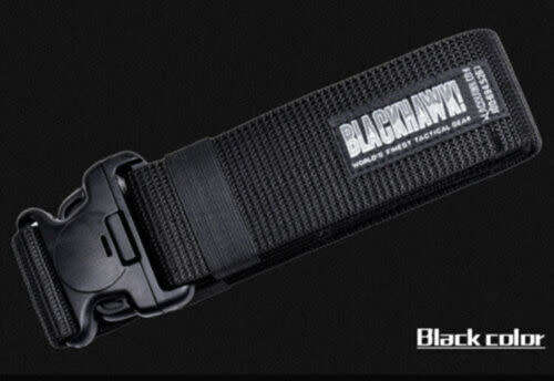 Tactical Nylon Adjustable Belt Military Buckle Gun Belt Quick Release Army Belts - BLACK