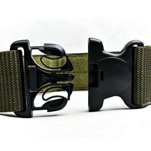 Tactical Nylon Adjustable Belt Military Buckle Gun Belt Quick Release Army Belts -GREEN