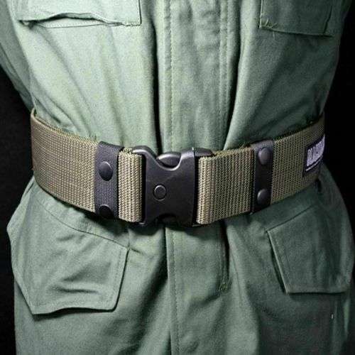 Tactical Nylon Adjustable Belt Military Buckle Gun Belt Quick Release Army Belts -GREEN