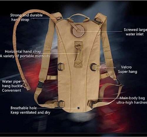 3L Tactical Hydration Backpack Military Water Bag Pouch Outdoor Running Cycling Camping Rucksack