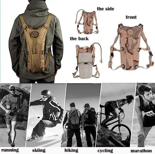 3L Tactical Hydration Backpack Military Water Bag Pouch Outdoor Running Cycling Camping Rucksack