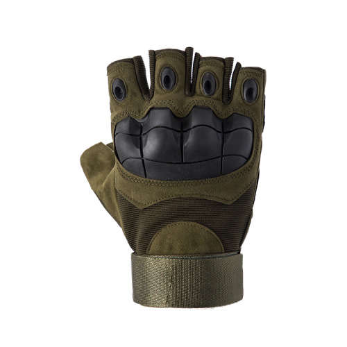 # 1 - Half Finger Glove With hardend Knuckle Unisex GREEN / LARGE