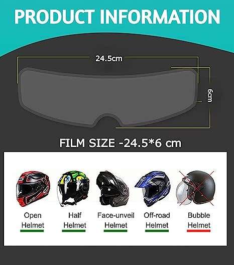 Rainproof Anti Fog Film For Helmets  - Rainproof and High Transparency 2 in 1