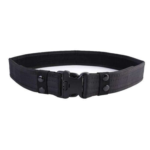 Tactical Belt with Keepers - Adjustable - Strong and Thick - BLACK