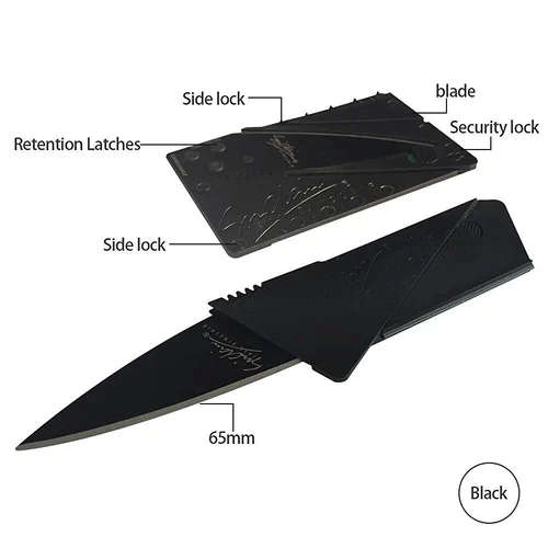 Card sharp Foldable Card/Knife - Black