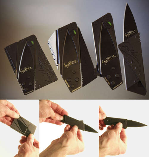 Card sharp Foldable Card/Knife - Black