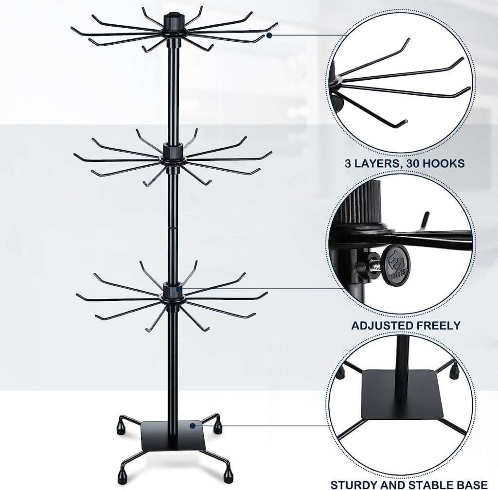 3-Tier Metal Rotating Display Stand (WHITE STAND)