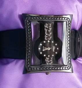 Ladies watch black square face - CW16
