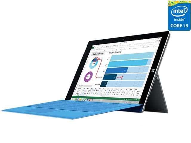 MICROSOFT SURFACE PRO 3, INTEL CORE I3-4020Y @1.50GHz ,4GB RAM,64GB SSD, INTEL HD GRAPHIC 4200