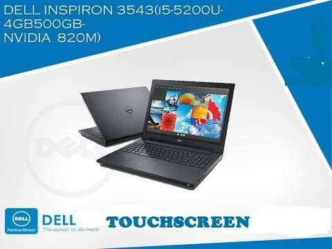 DELL INSPIRON 3543 , TOUCHSCREEN INTEL CORE I5-5200U@2.20GHz,4GB RAM,1TB HDD,2GB NVIDIA GEFORCE 820M