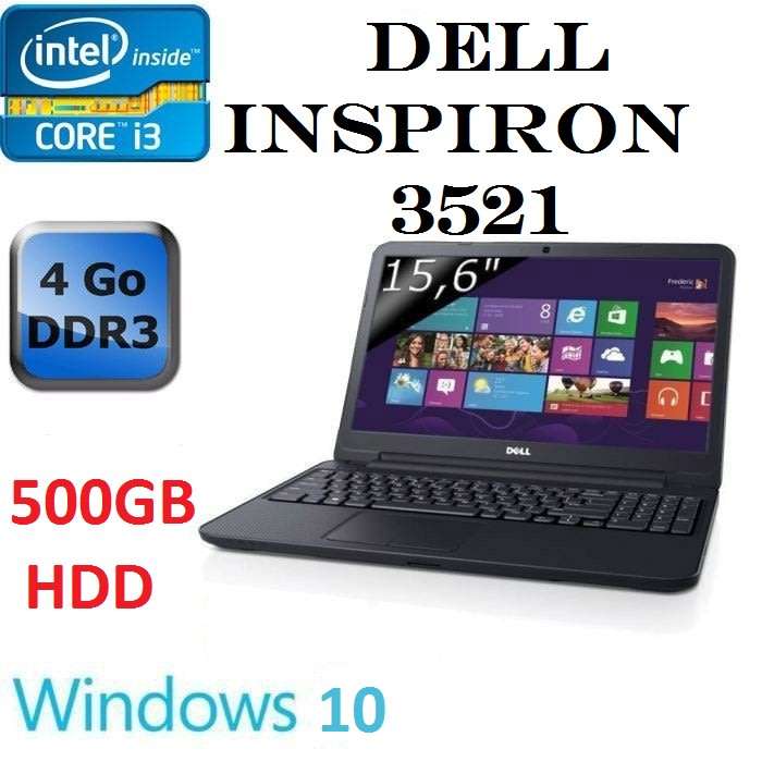 DELL INSPIRON 3521, INTEL CORE I3-3217U @1,80GHz , 4GB RAM , 500GB HDD , INTEL HD GRAPHICS 4000 , 15