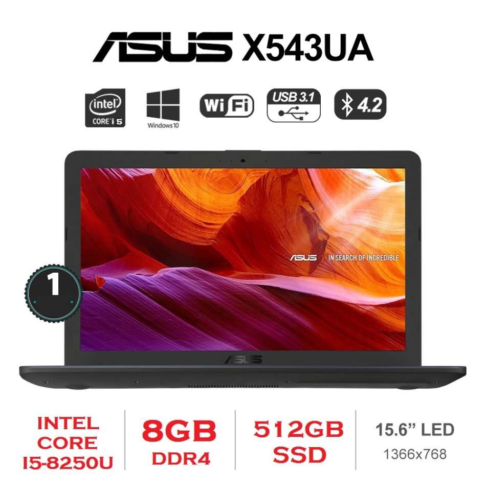 ASUS X543UA , QUAD CORE I5-8250U @1.60GHz, 8GB RAM ,512GB SSD, BRAND NEW CONDITION WITH BOX