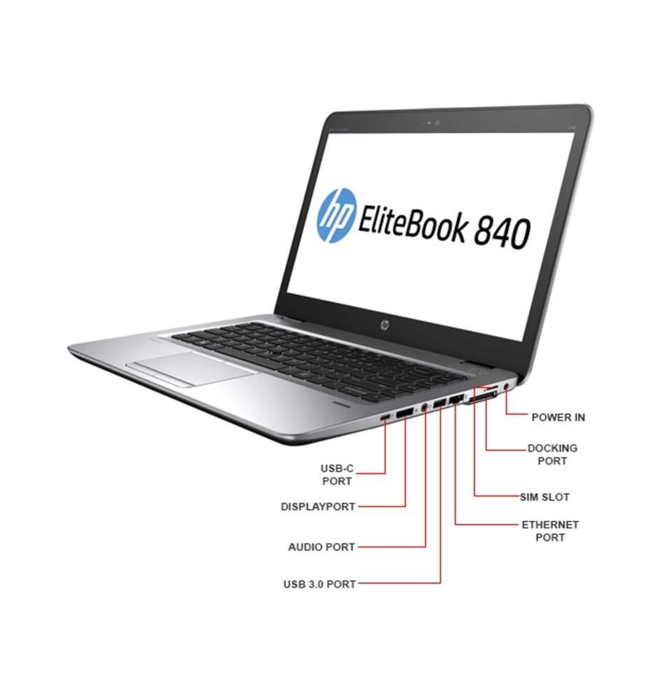 HP ELITEBOOK 840 G3 , CORE I5-6200U @2.40GHz, 8GB RAM ,256GB SSD, INTEL HD GRAPHICS 520