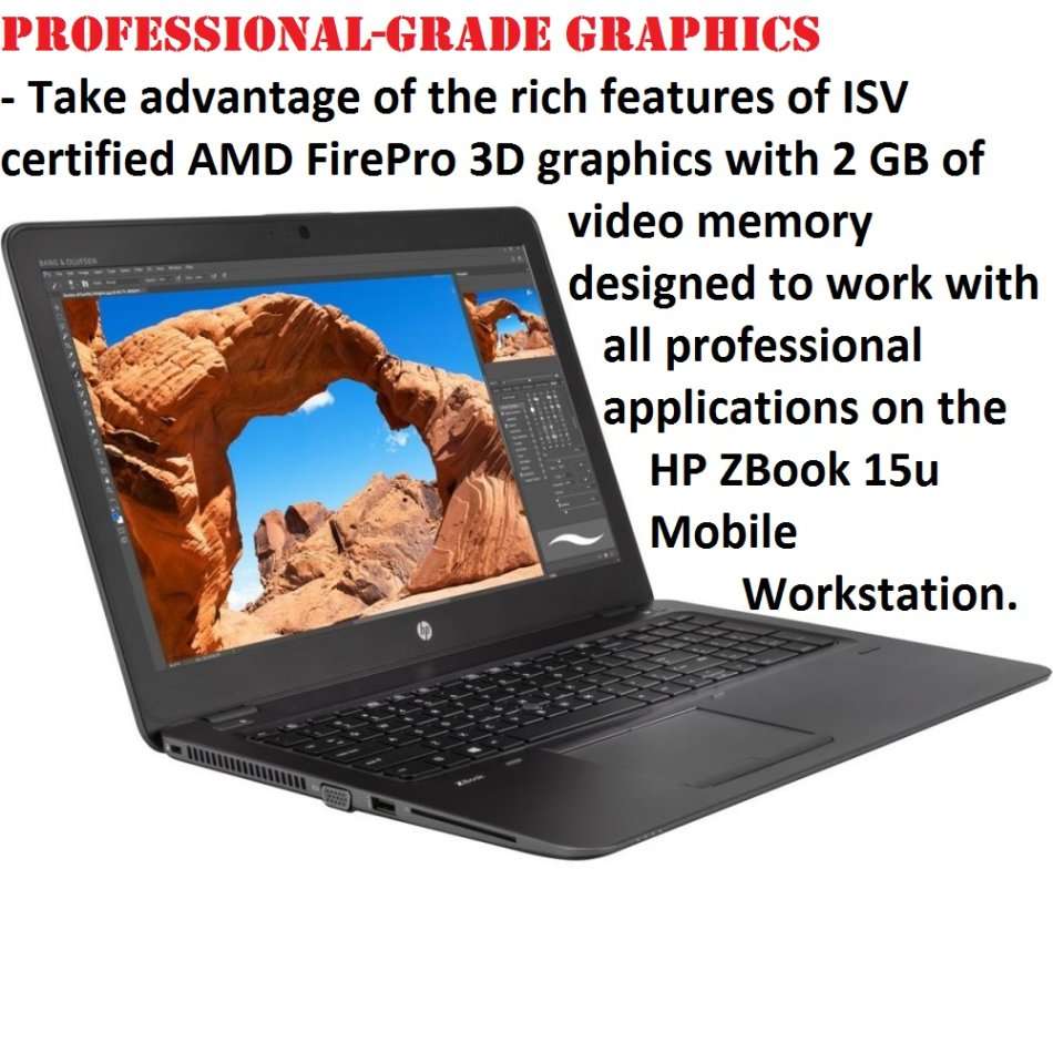 HP ZBOOK 15U CORE I7-7600U @2.80GHz,16GB RAM,512GB SSD,2GB GDDRS AMD FIREPRO FULL HD