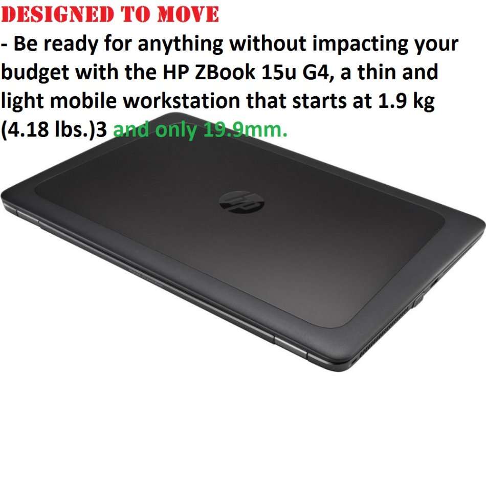 HP ZBOOK 15U CORE I7-7600U @2.80GHz,16GB RAM,512GB SSD,2GB GDDRS AMD FIREPRO FULL HD