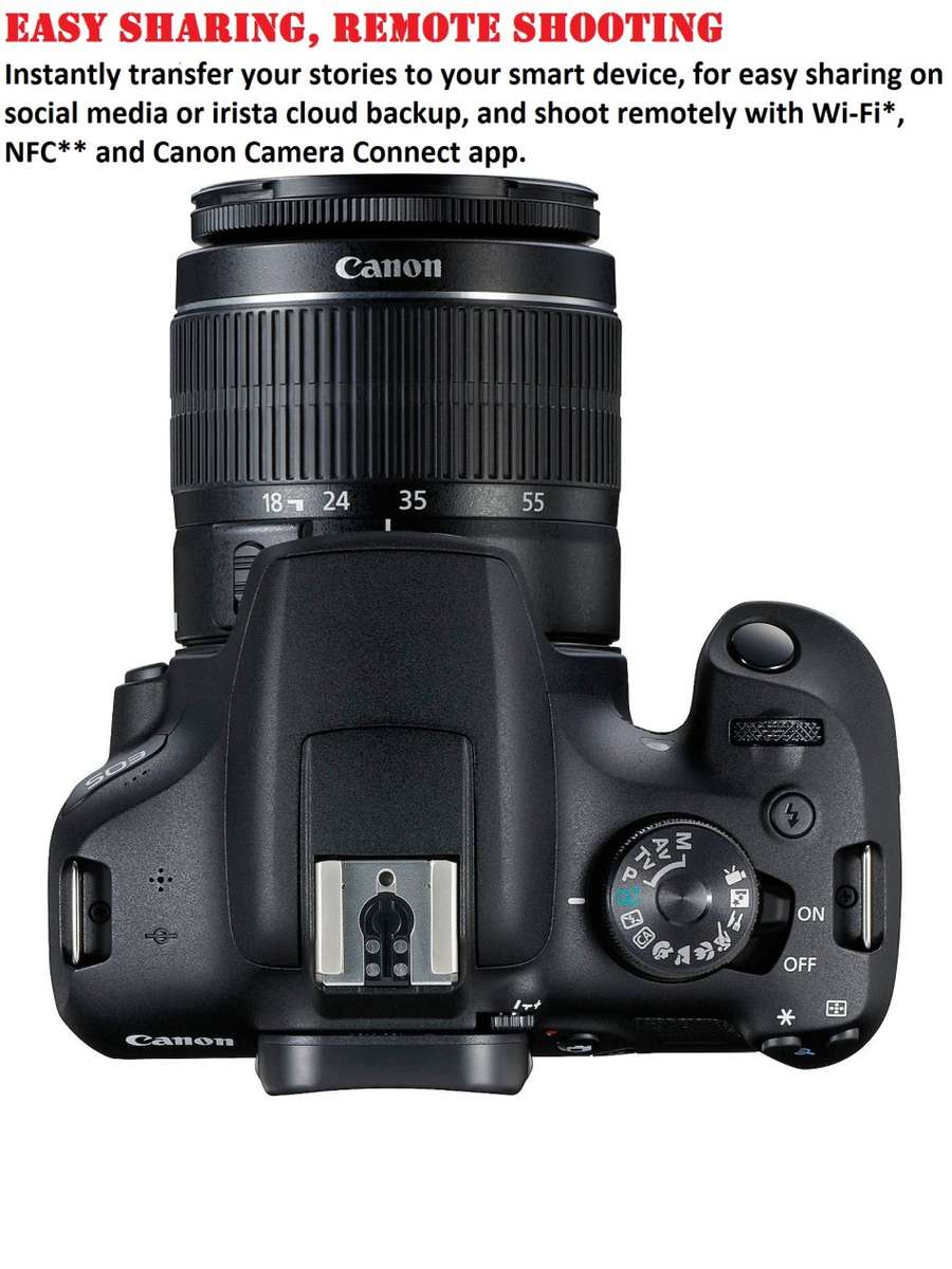 Canon 2000D 24MP DSLR Lens Kit with Canon 18-55MM ZOMM Lens WITH 16GB SD CARD