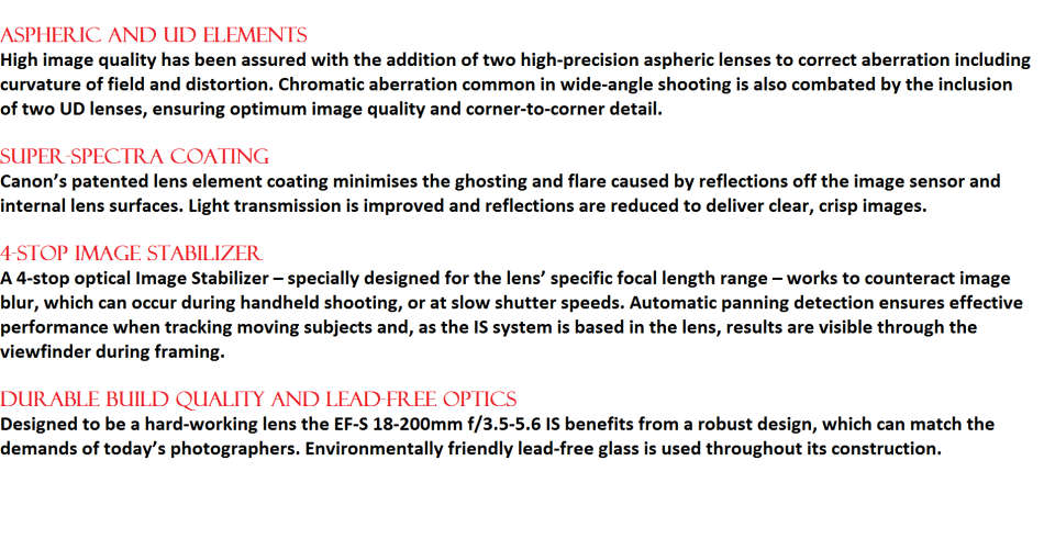 CANON EF-S 18-200mm f/3.5-5.6 IS IN EXCELLENT CONDITION