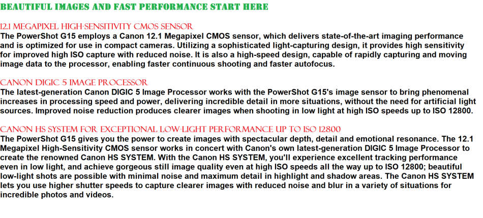 CANON PowerShot G15 12MP , DIGIC 4 IMAGE PROCESSOR , 5X OPTICAL ZOOM in EXCELLENT CONDITION