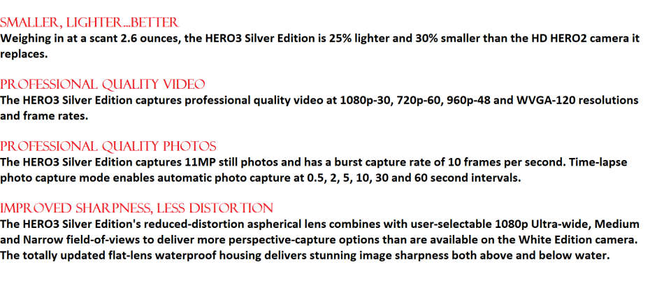 Gopro HERO 3 Silver Edition IN EXCELLENT CONDITION WITH HOUSING AND STAND