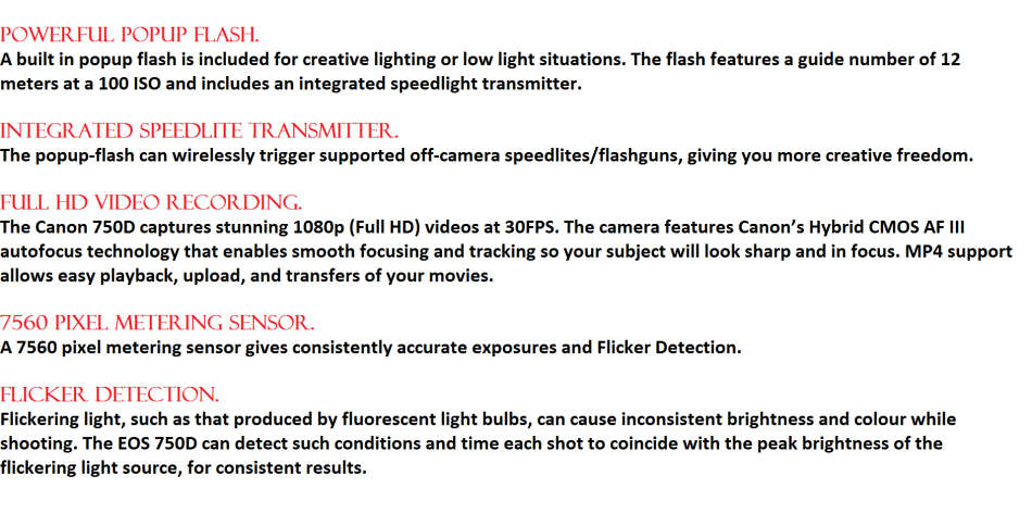 CANON EOS 750D DSLR WITH CANON EF-S 18-55MM III , 16GB SD CARD AND CANON BAG, EXCELLENT CONDITION