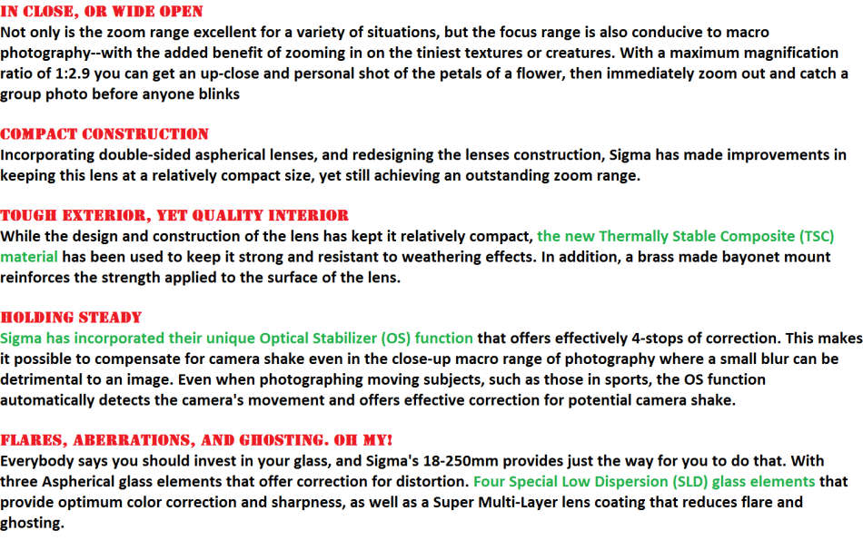 Sigma 18-250mm F3.5-6.3 DC Macro OS HSM for Canon EF Mount IN EXCELLENT CONDITION