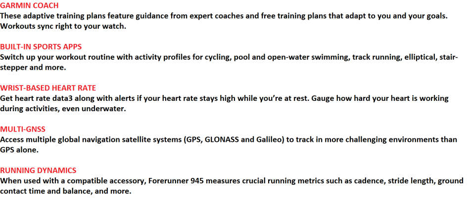 Garmin Forerunner 945 Music Premium GPS Running / Triathlon Smartwatch - Black