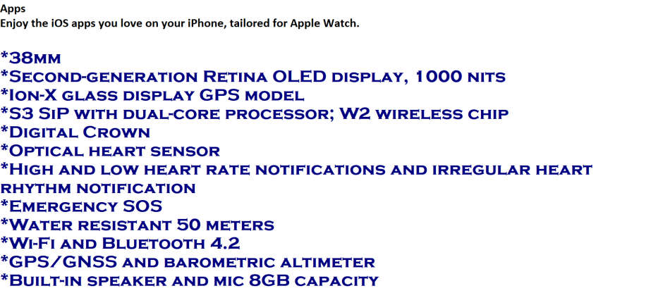 Apple Watch Series 3 GPS 38mm Space Grey Aluminium Case WITH PROTECTIVE CASE , NEW CONDITION