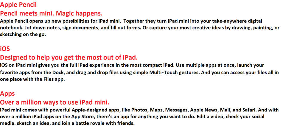 Apple iPad mini (5th Generation) with Wi-Fi - 64GB - Gold WITH APPLE PENCIL , NEW CONDITION