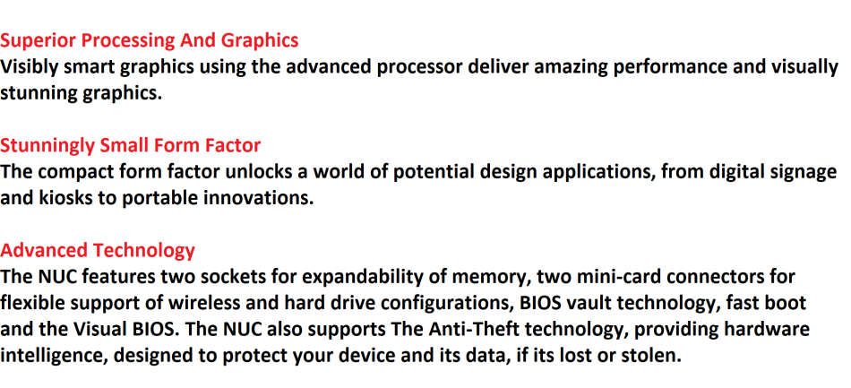 Intel NUC 7 Mainstream Mini PC (NUC7i3BNHXF) - Core i3, 4GB RAM, 128GB SSD