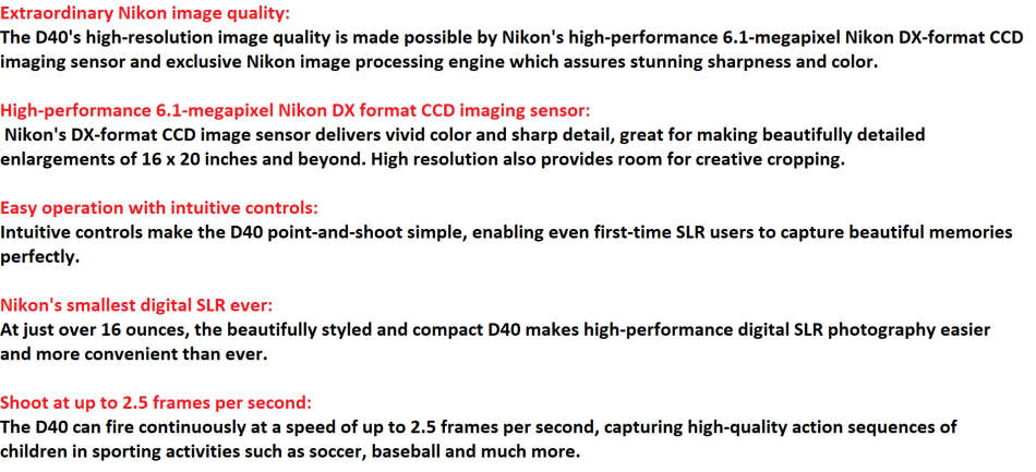 Nikon D40 6.1MP Digital SLR Camera Kit with 55200mm f/3.5-5.6G ED VR Auto Focus-S DX Zoom Lens