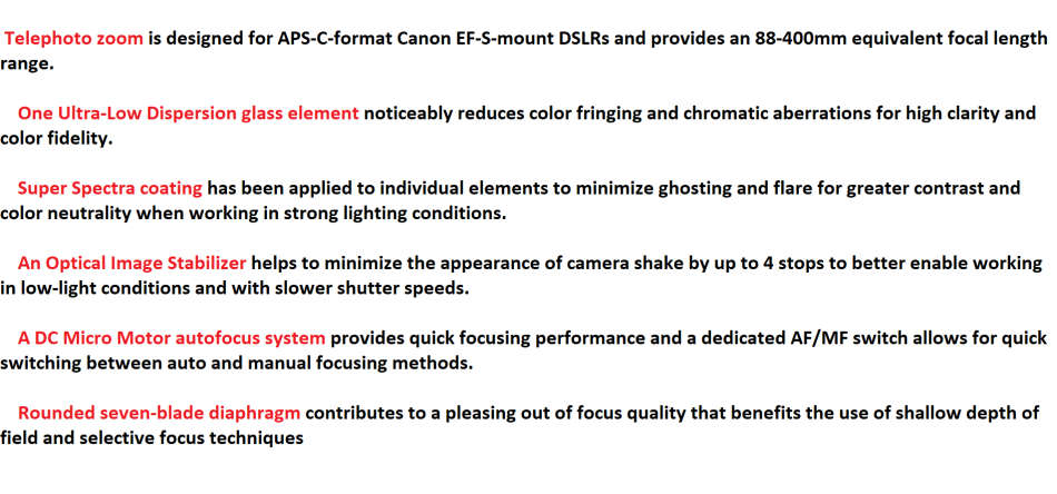 Canon EF-S 55-250mm f/4-5.6 IS II Lens IN VERY GOOD CONDITION