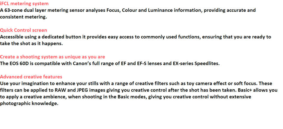 Canon EOS 60D ( BODY ONLY) WITH BATTERY GRIP , 2 BATTERIES AND CHARGER