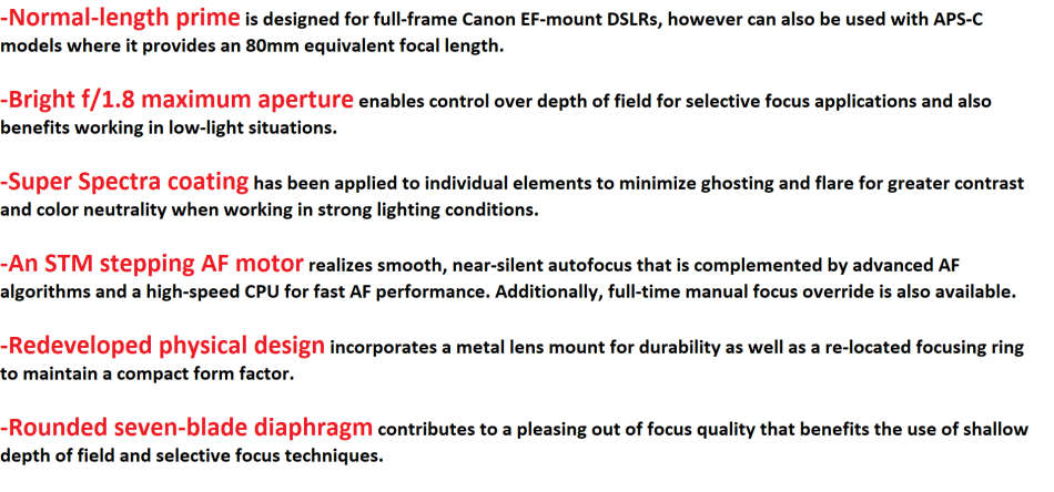 Canon EF 50mm f/1.8 STM  Macro Lens