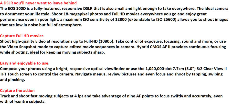 CANON 100D 18MP DSRL FULL HD MOVIES WITH 18-55MM LENS , CHARGER VERY GOOD CONDITION