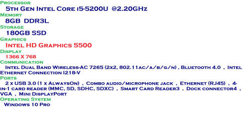 Lenovo Thinkpad X250 Ultrabook (12.5` HD Display, i5-5200U @2.20GHz, 8GB RAM, 180GB SSD