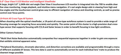 Canon EOS 70D DSLR Camera ( BODY ONLY ) WITH CHARGER