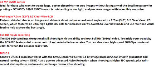 Canon EOS 60D (BODY ONY) IN NEW CONDITION
