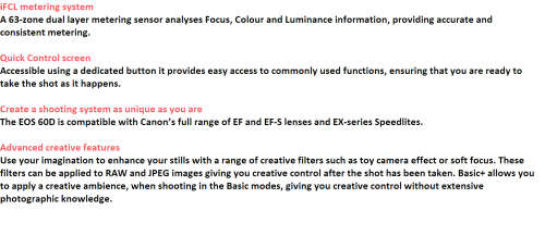 Canon EOS 60D (BODY ONY) IN NEW CONDITION