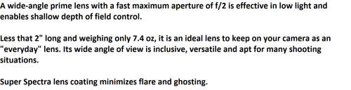 Canon EF 35mm f/2 Lens IN EXCELLENT CONDITION