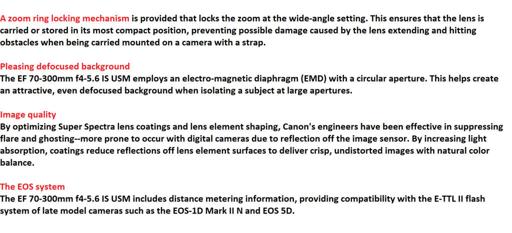 Canon EF 70-300mm f/4-5.6 IS USM Lens IN EXCELLENT CONDITION