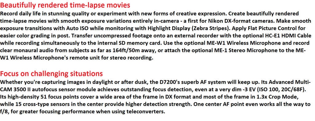NIKON D7200 DX-format, 24.2 MP, WiFi ,1080p Full HD ,PROFESSIONAL DSLR CAMERA BODY