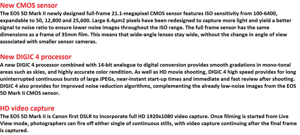 Canon EOS 5D Mark II Full Frame DSLR Camera (Body Only)