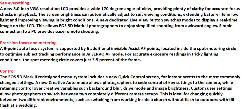 Canon EOS 5D Mark II Full Frame DSLR Camera (Body Only)
